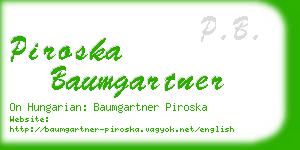 piroska baumgartner business card